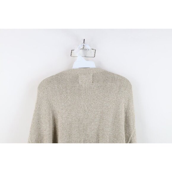 Vintage 90s Woolrich Mens Large Blank Cotton Knit Crewneck Sweater Beige USA - Picture 9 of 10